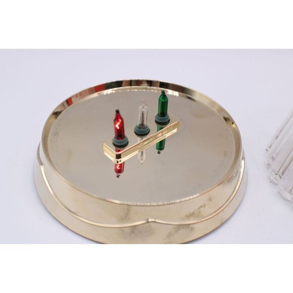 Elegant Crystal Holiday Tree Twinkling Lights Batteries Gold Base 8" H Vtg 80/90 - Picture 6 of 13